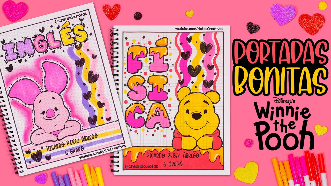 Cómo hacer PORTADAS BONITAS de WINNIE POOH - 