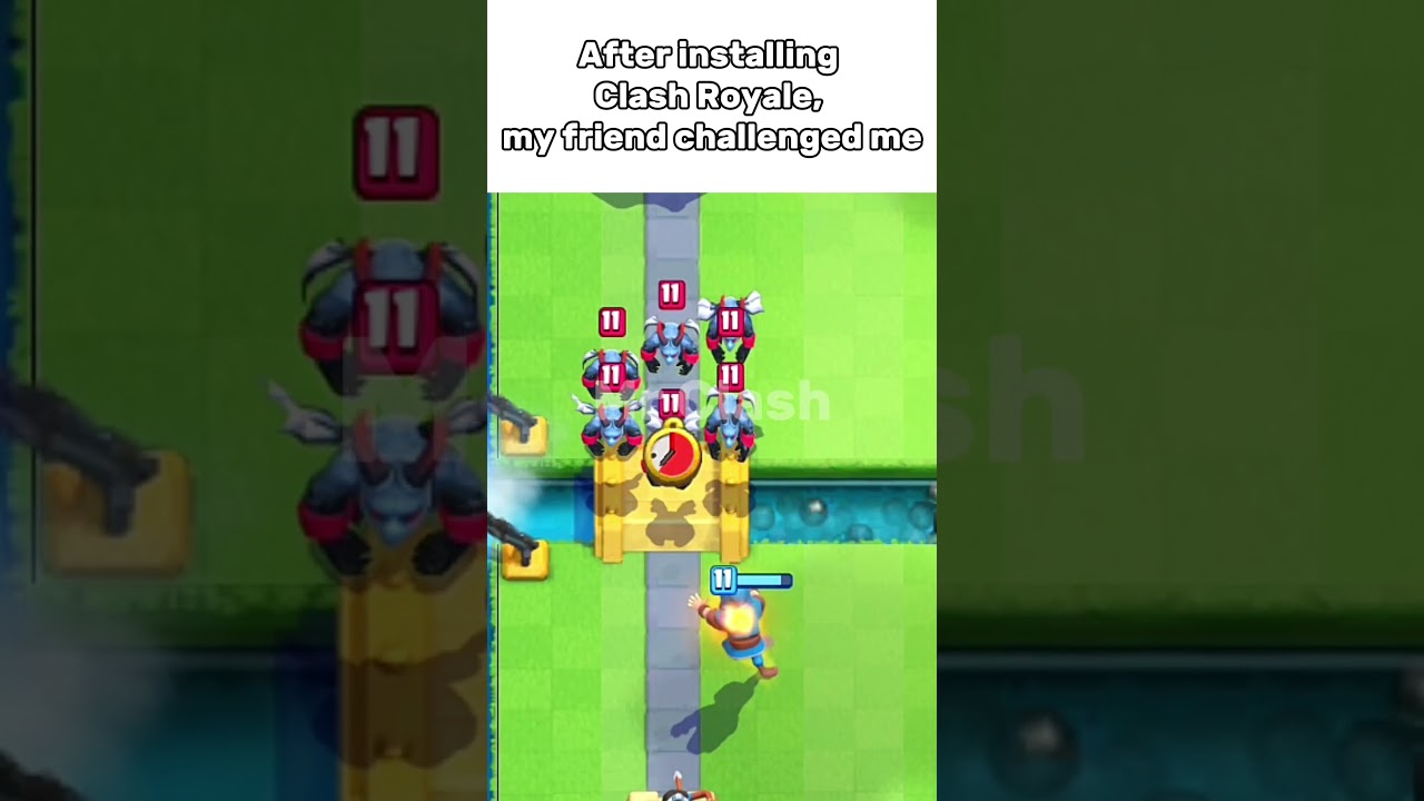 After installing Clash Royale, my friend challenged me 😂