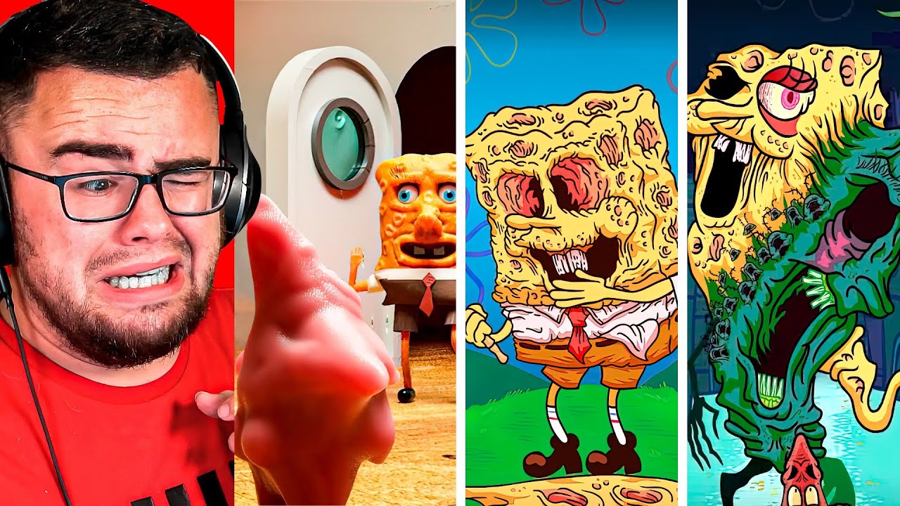 Reacting to NIGHTMARE SPONGEBOB Videos