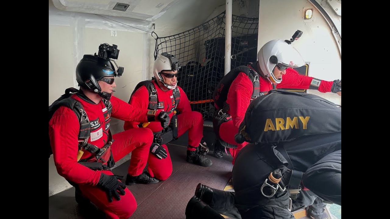 UK Red Devils & US Golden Knights parachute into Nationals Park