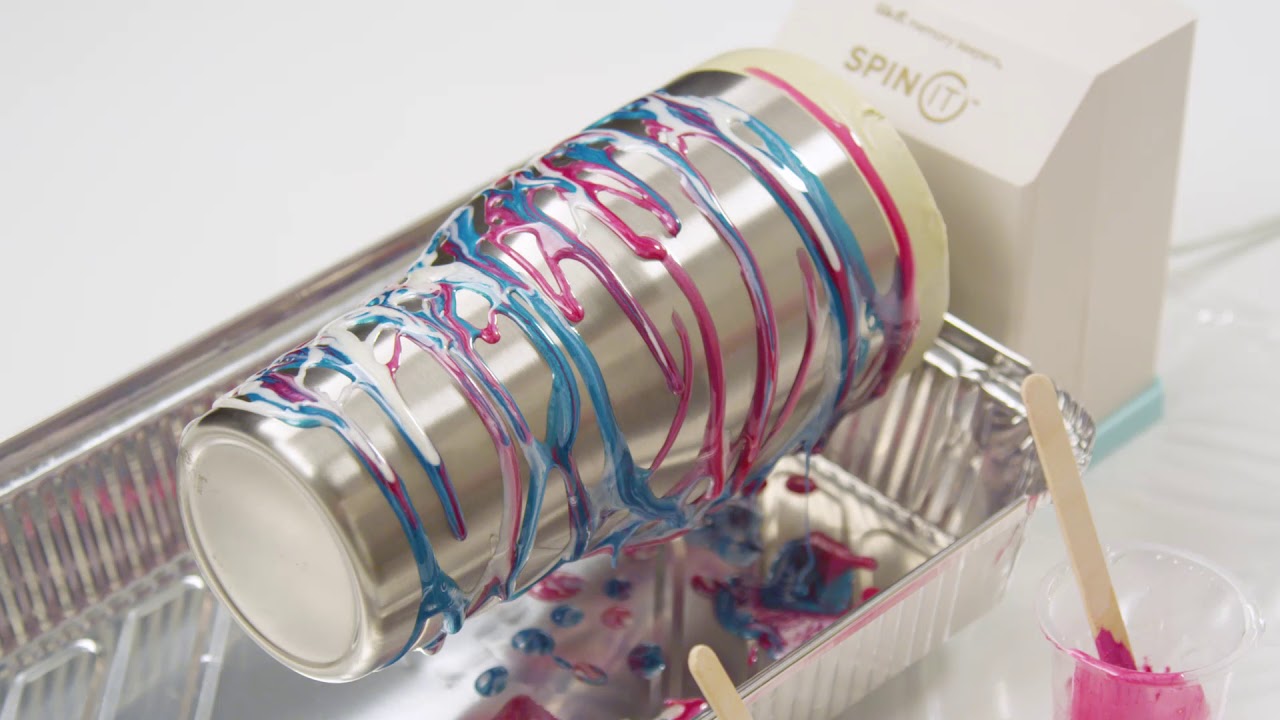 Epoxy Tumbler with Mica Powder and the Spin It Tumbler Turner by We R Memory Keepers