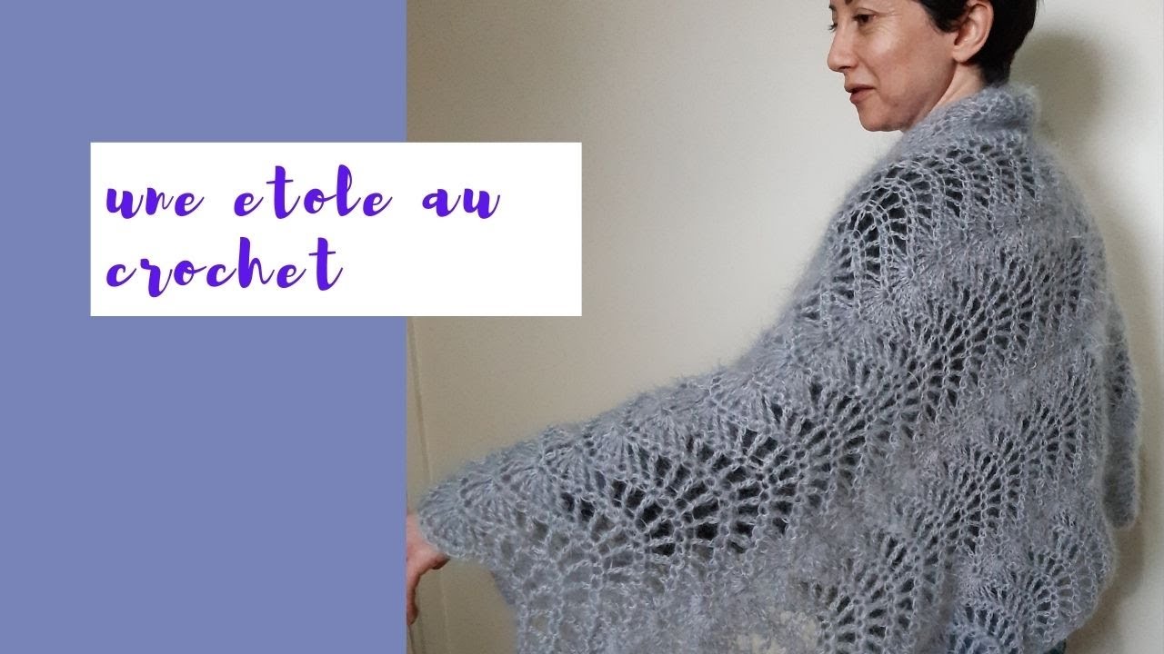 Etole grise en mohair au crochet