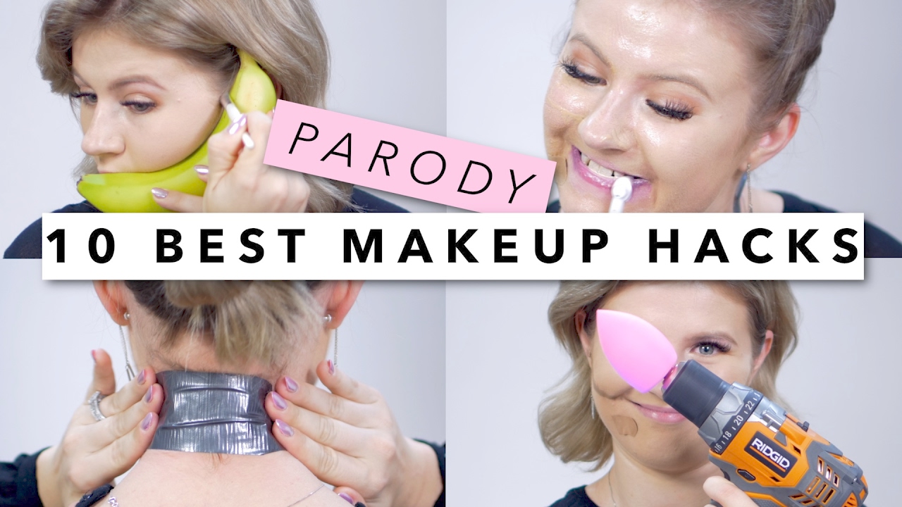 TOP 10 MAKEUP HACKS (BEAUTY GURU PARODY) | Milabu