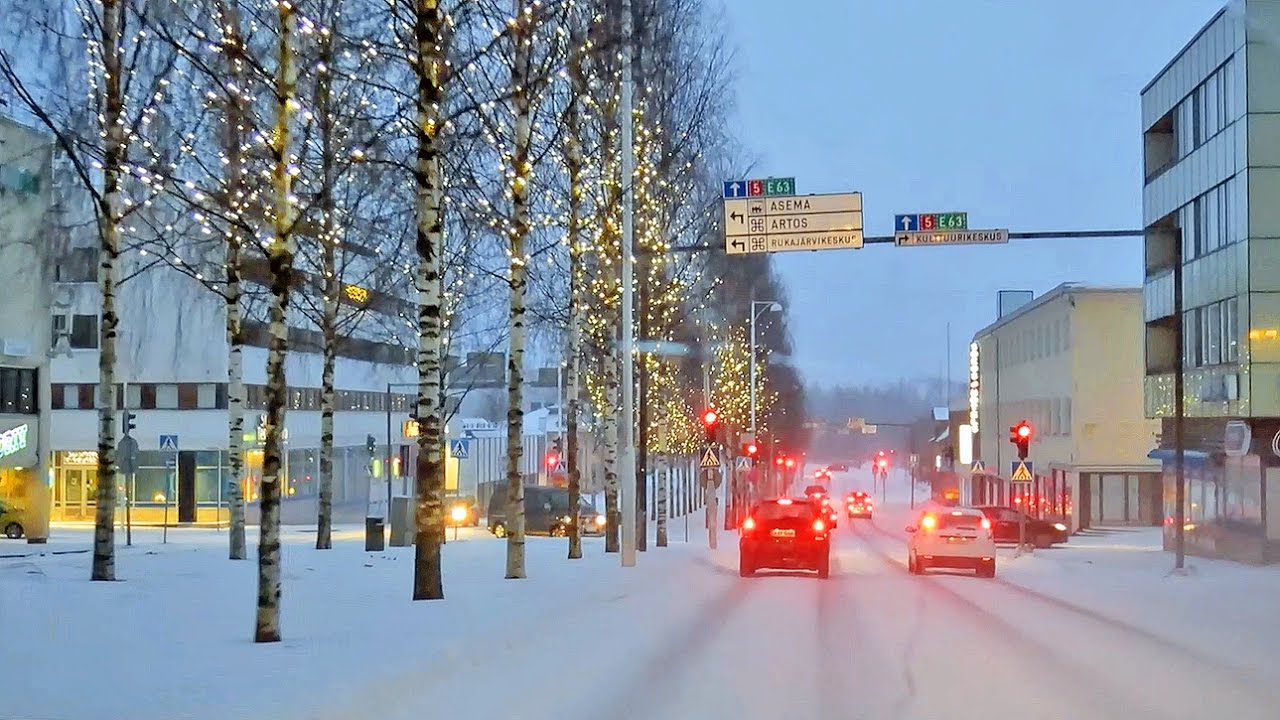 Christmas 2016 Driving in Finland: IISALMI - Northern Savo Region