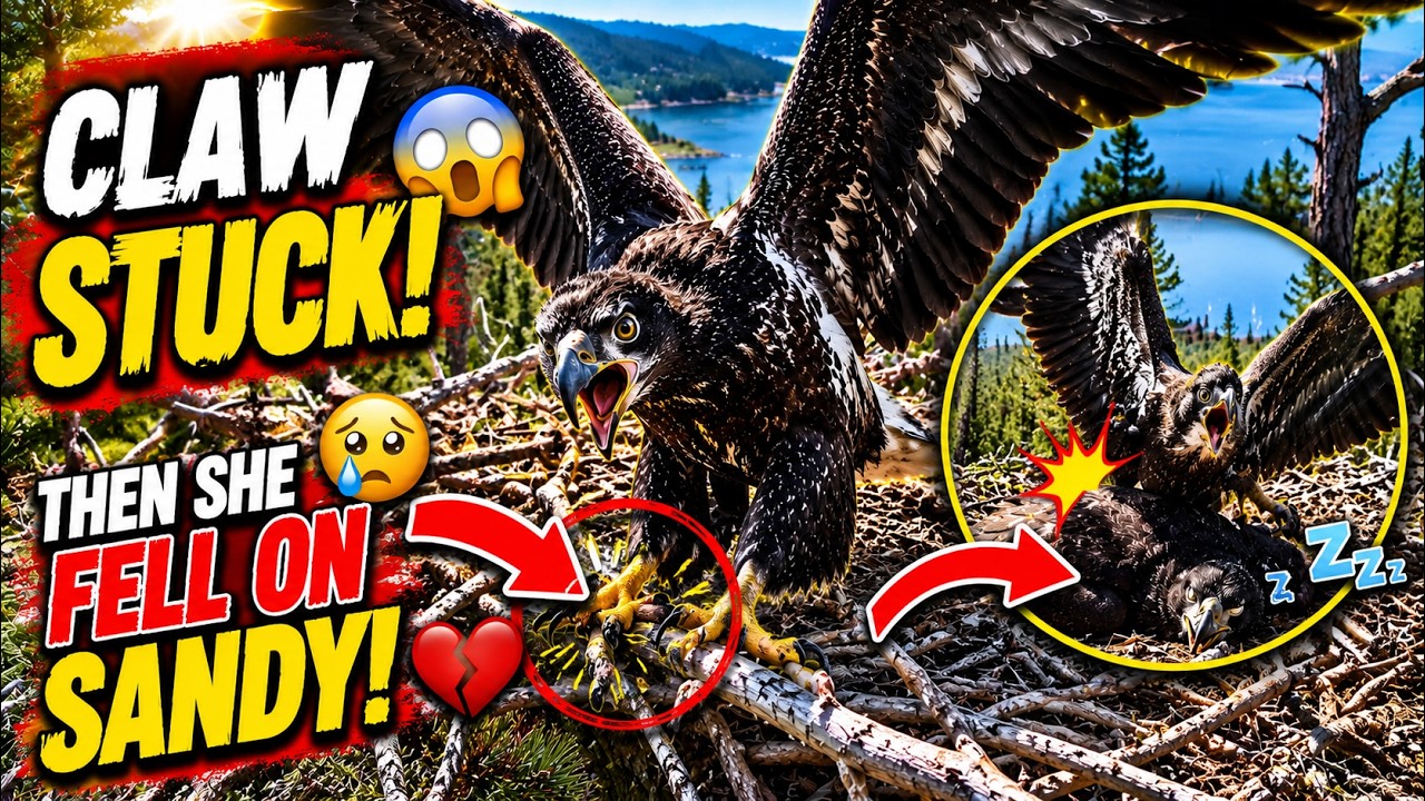 Luna Claw Stuck At The Edge.. Then CRASHED Into Sandy ! 😱 🦅 Luna Tried To Launch But Fell On Sandy 🚨