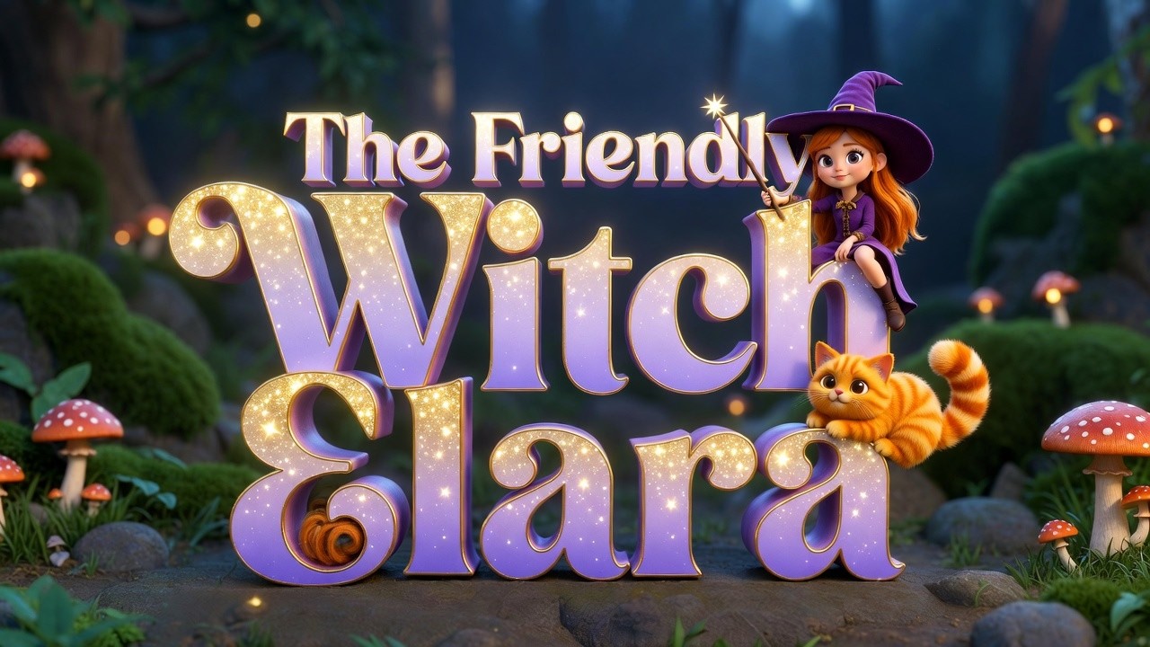Friendly Witch Elara and Pip the Cat Magical Flying Adventure Children Picture Story