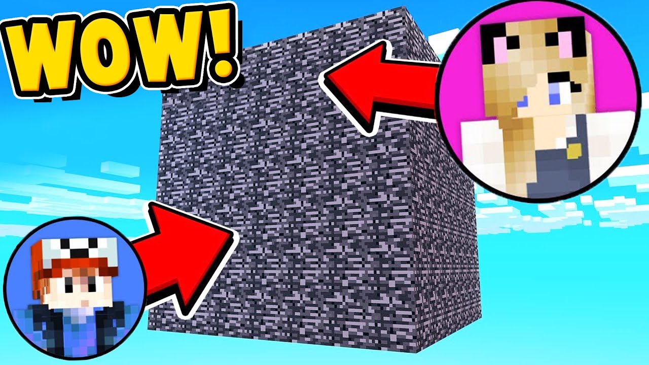 WALKA Z MOJĄ DZIEWCZYNĄ W WIELKIM BLOKU BEDROCKA w MINECRAFT! (Wygra Tylko JEDEN!) | Vito vs Bella