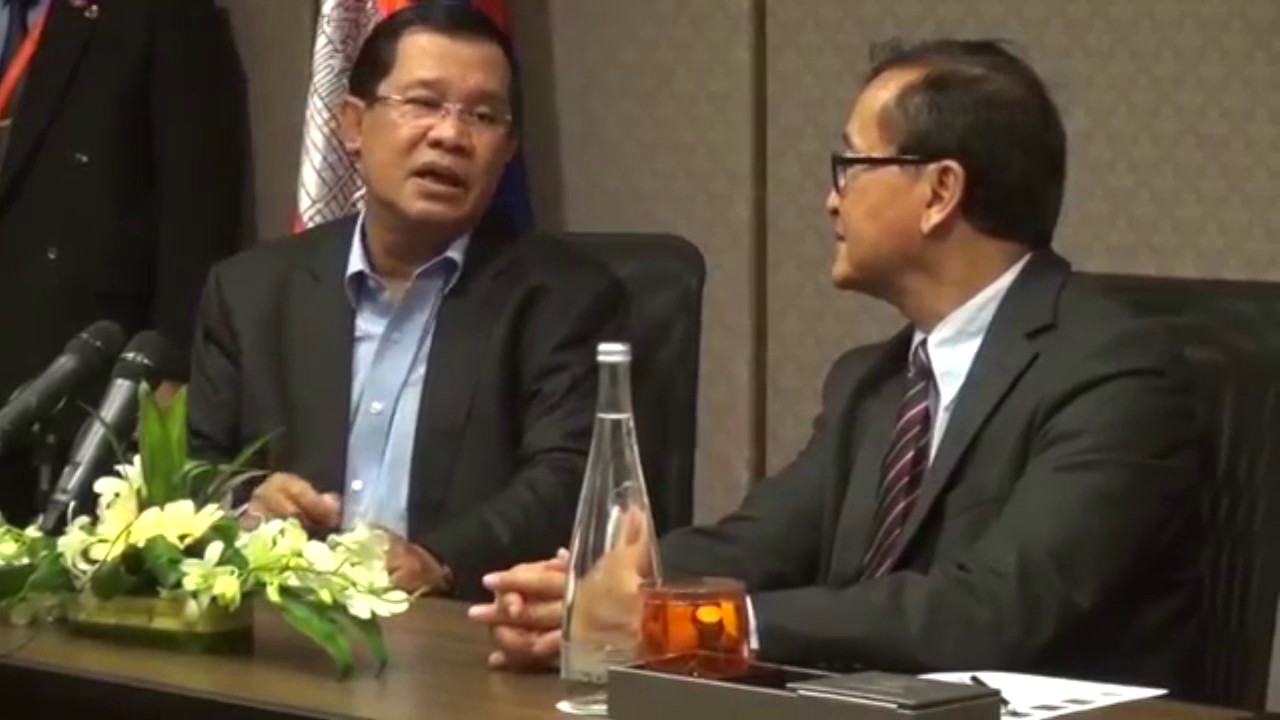 Hun Sen and Sam Rainsy in Malaysia