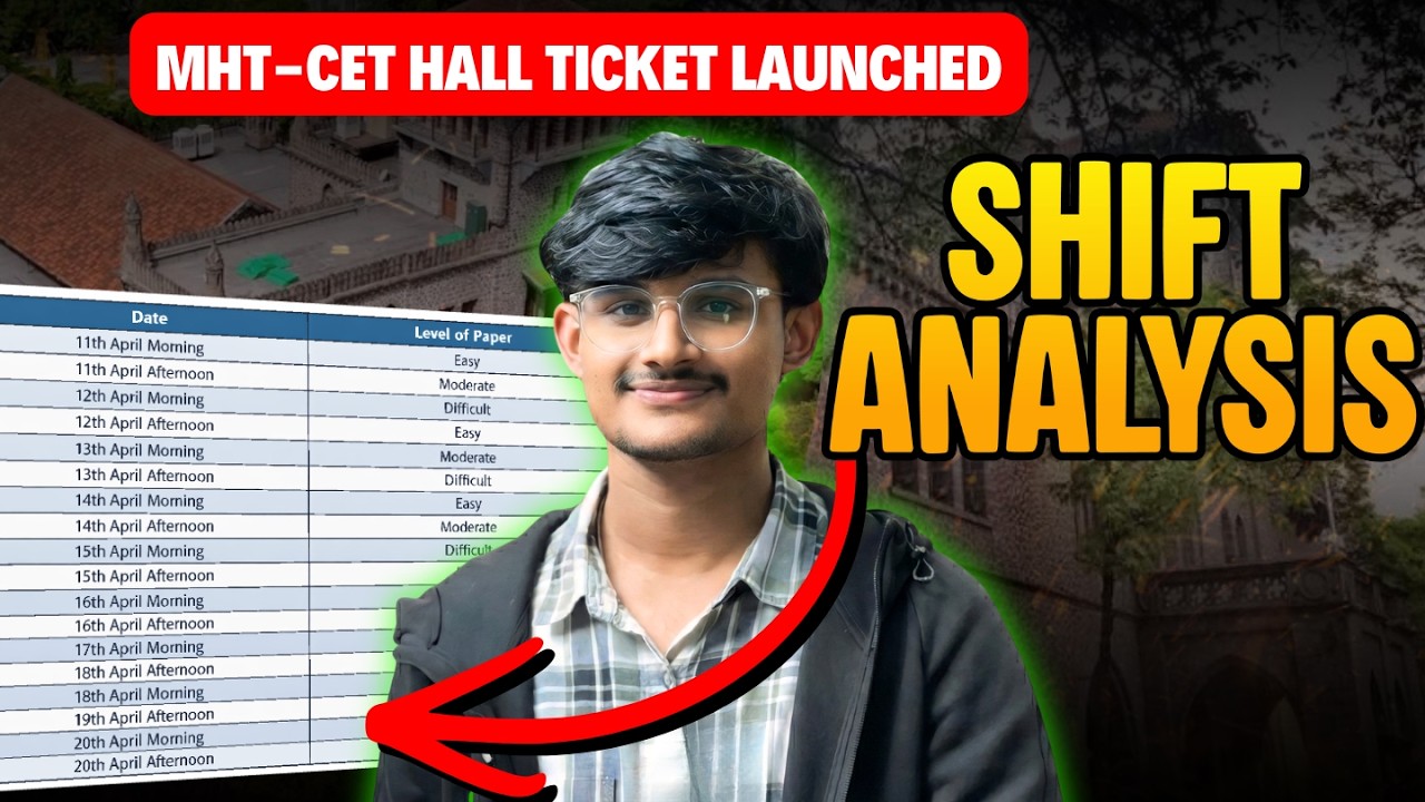 MHT-CET Shift-wise Analysis | Hall Ticket Launched | MHT-CET Paper Difficulty 🔥