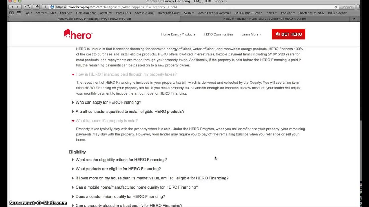 HERO Program for Homeowners SCAM? Read the Contract before signing