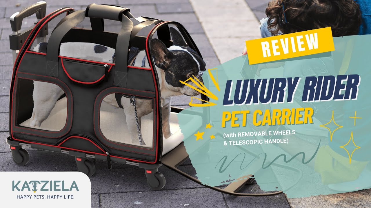 Katziela&reg; Luxury Rider Pet Carrier with Removable Wheels and Telescopic Handle (Review)