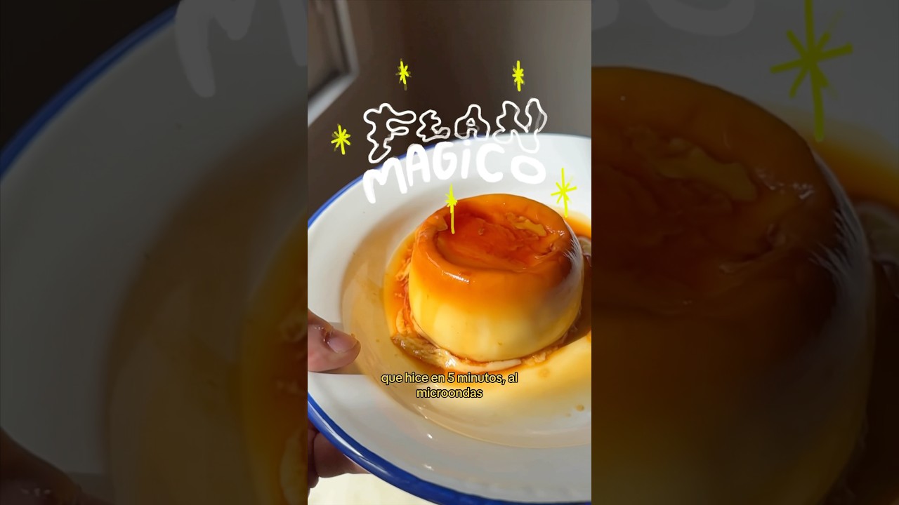 Flan m&aacute;gico 🍮 al microondas! #flan #flancasero #postrerapido #caramelo #recetafacil