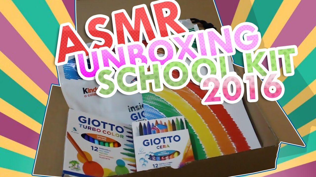ASMR Unboxing Giotto & Kinder & Ferrero School Kit 2016