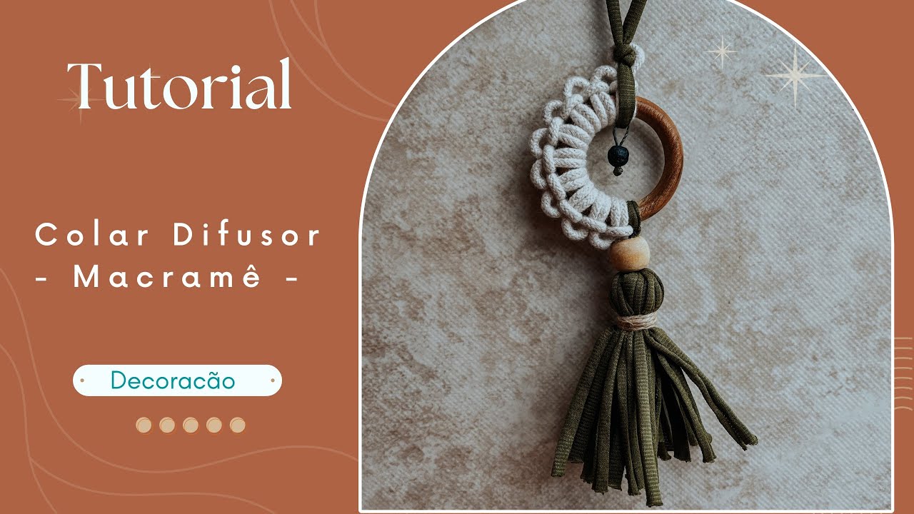 COMO FAZER COLAR DIFUSOR EM MACRAME - PASSO À PASSO PARA INICIANTES | VIAJ’ARTE TUTORIAIS