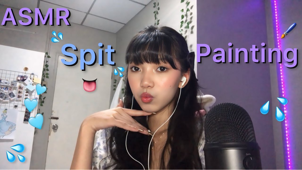 ASMR|SPIT Painting💦👅🖌️🎨(P.3)~asmr elle~
