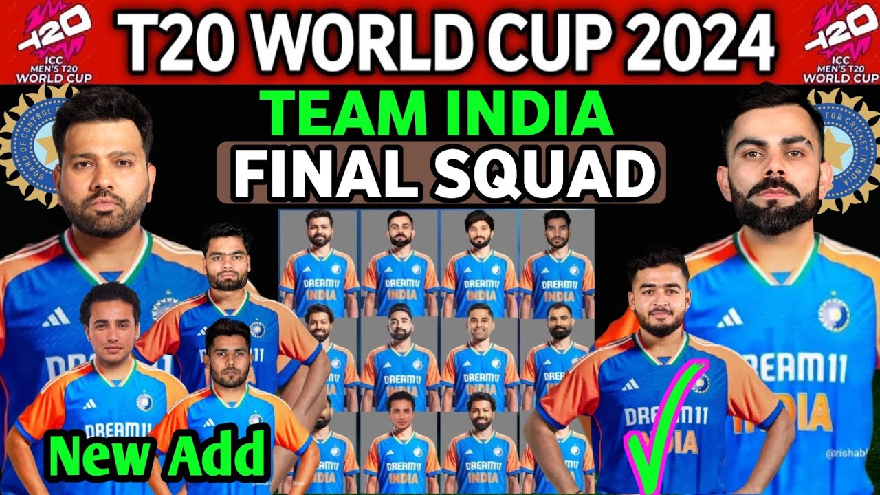 ICC T20 World Cup 2024 India Squad | Team India Final Squad | India Team for T20 World Cup 2024