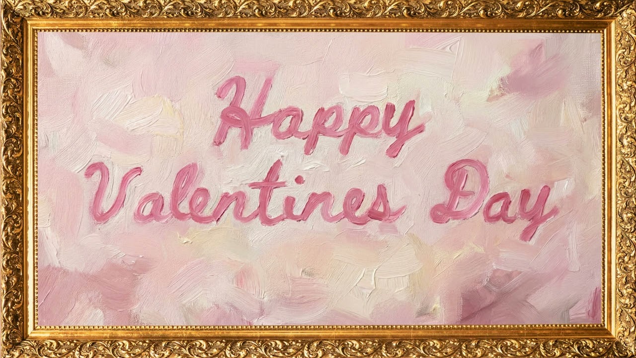 Happy Valentine&rsquo;s Day Pink Oil Painting Frame TV Art | 2 Hours