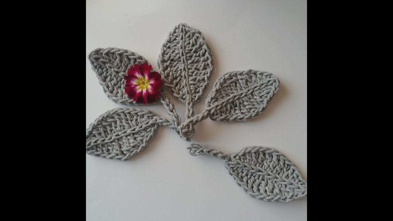 Listek na szydełku ze sznurka bawełnianego 3 i 5 mm. Crochet leaf.