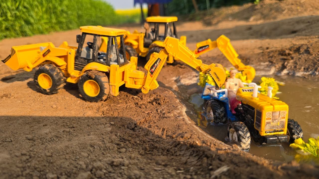 JCB 5cx fully loading river sand Tata 4823 truck | Gadi wala JCB | Toys JCB and truck Cartoon 3dx