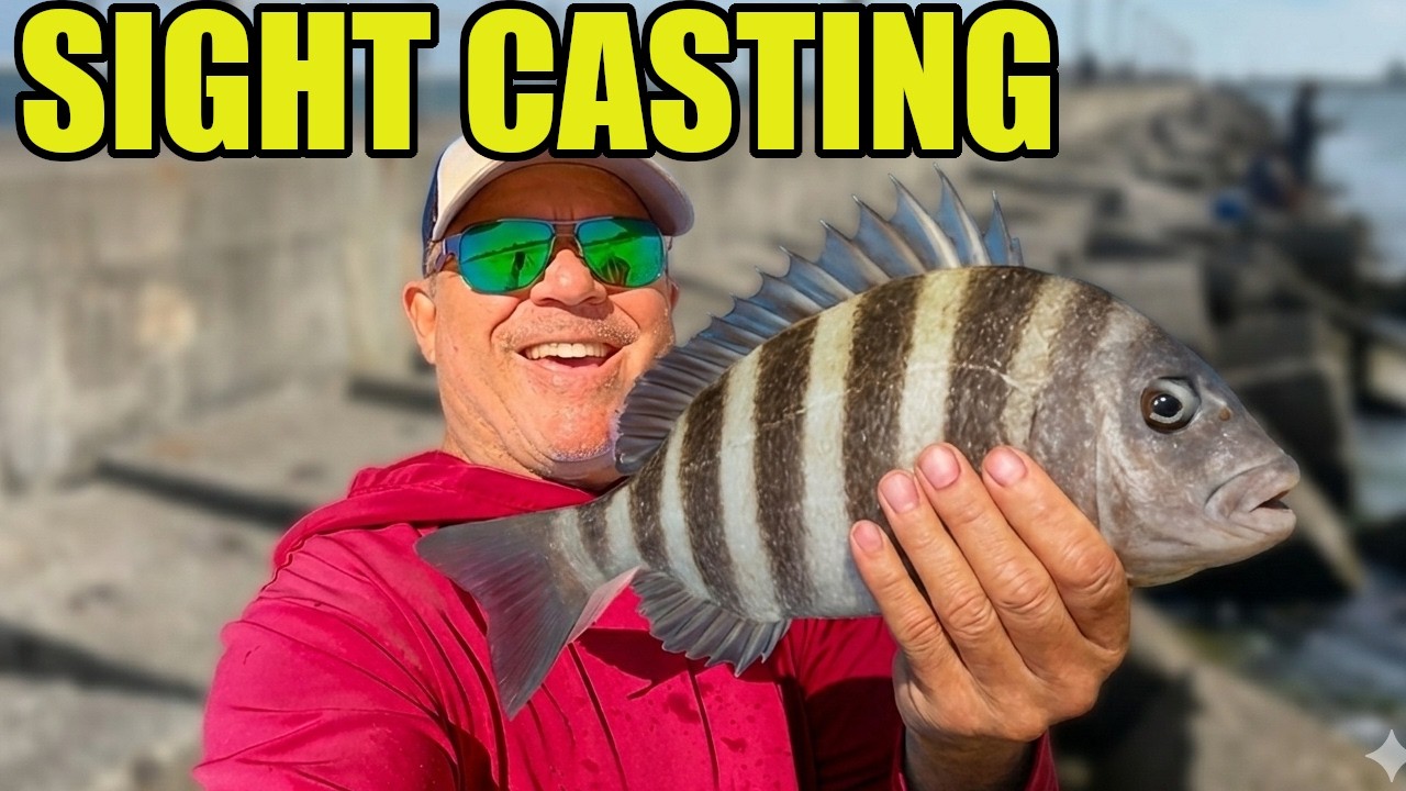 Florida Sheepshead Fishing From Shore (Sight Casting With Fiddler Crabs)