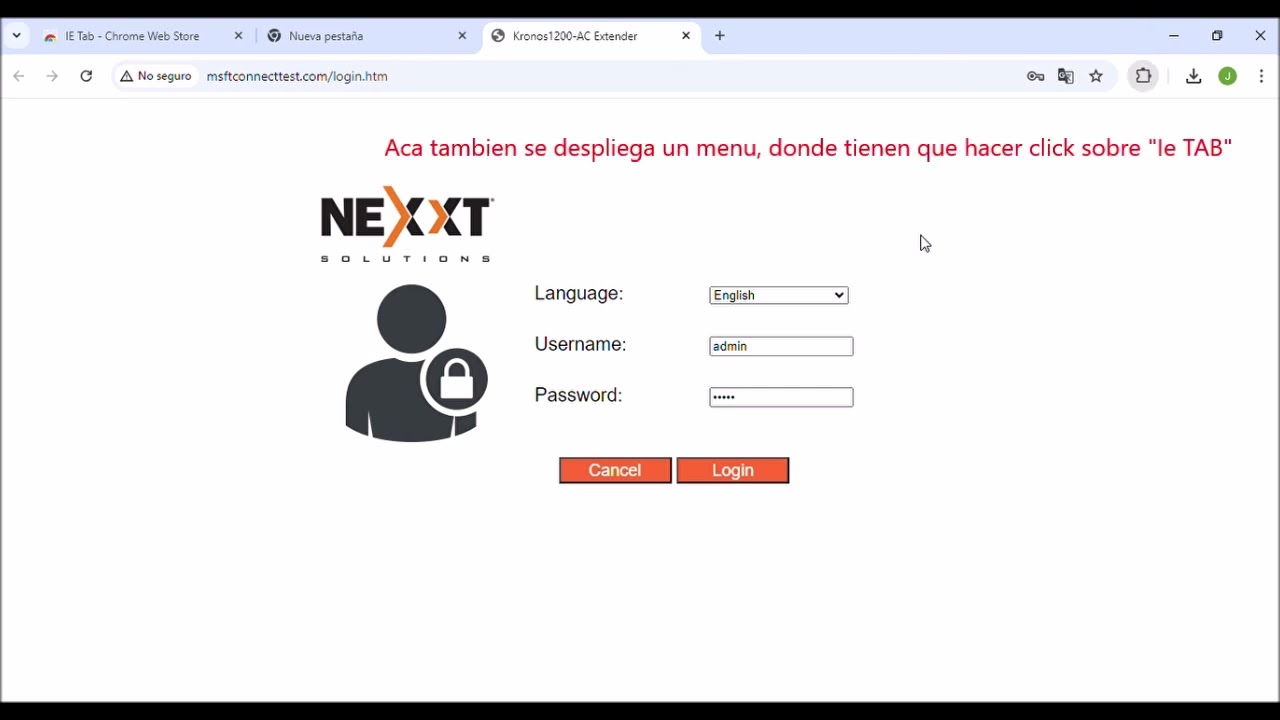 Configuracion Repetidor Kronos 1200 AC Nexxt (Solucion a login erroneo y reconocimiento de wifi)