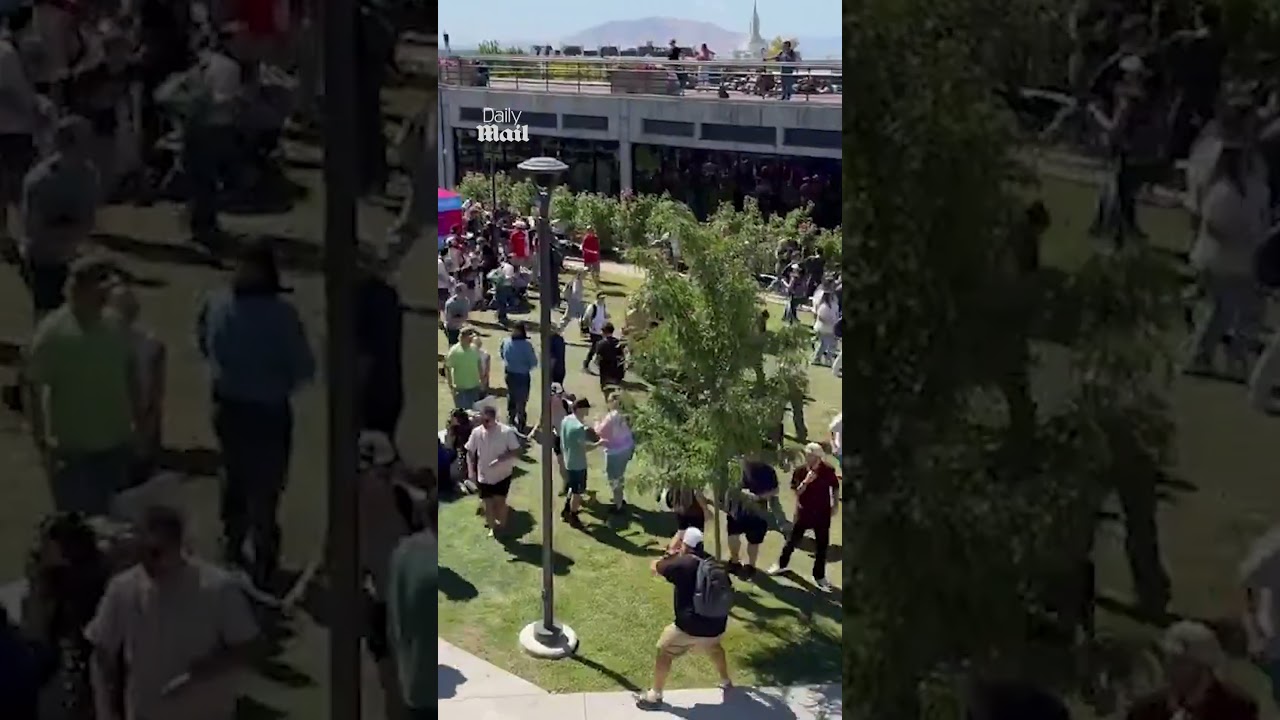 Chaos after Charlie Kirk was shot at Utah event