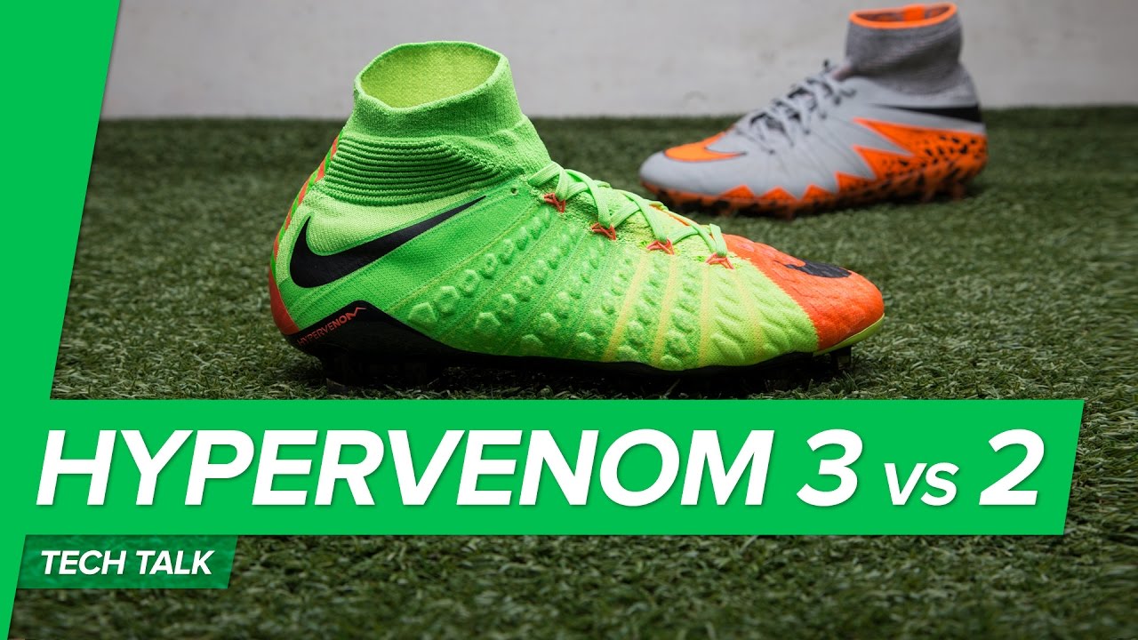 Nike Hypervenom 3 vs Hypervenom 2 Tech Talk - all new Flyknit Hypervenom Phantom 3!