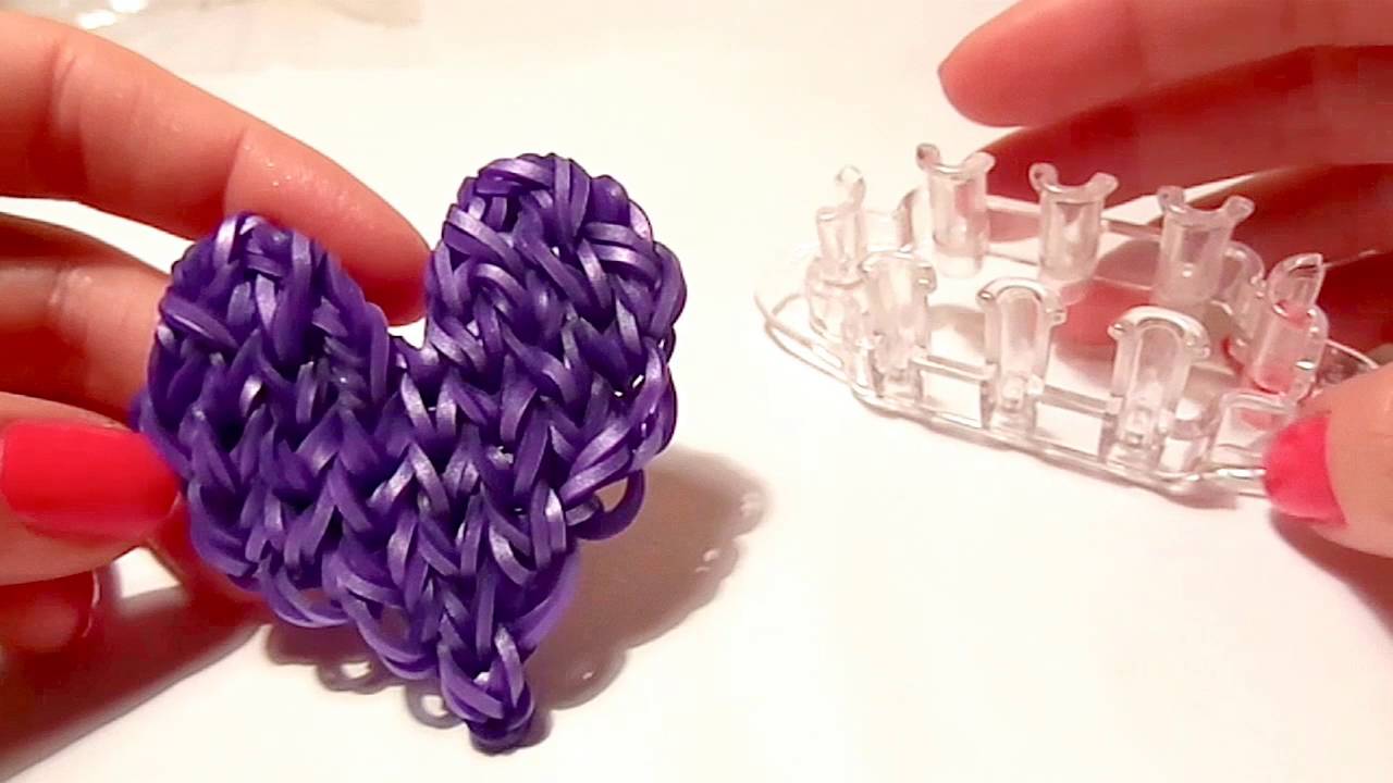 СЕРДЦЕ из резинок Rainbow Loom на станке Монстр Тэил, Радужки Rainbow World