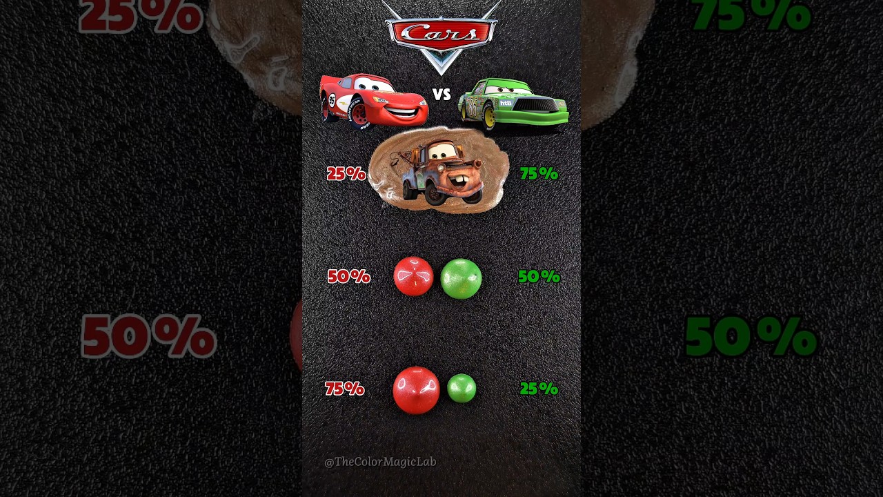 Proportional Experiments With Disney Cars: Lightning McQueen vs Chick Hicks! #cars #mcqueen