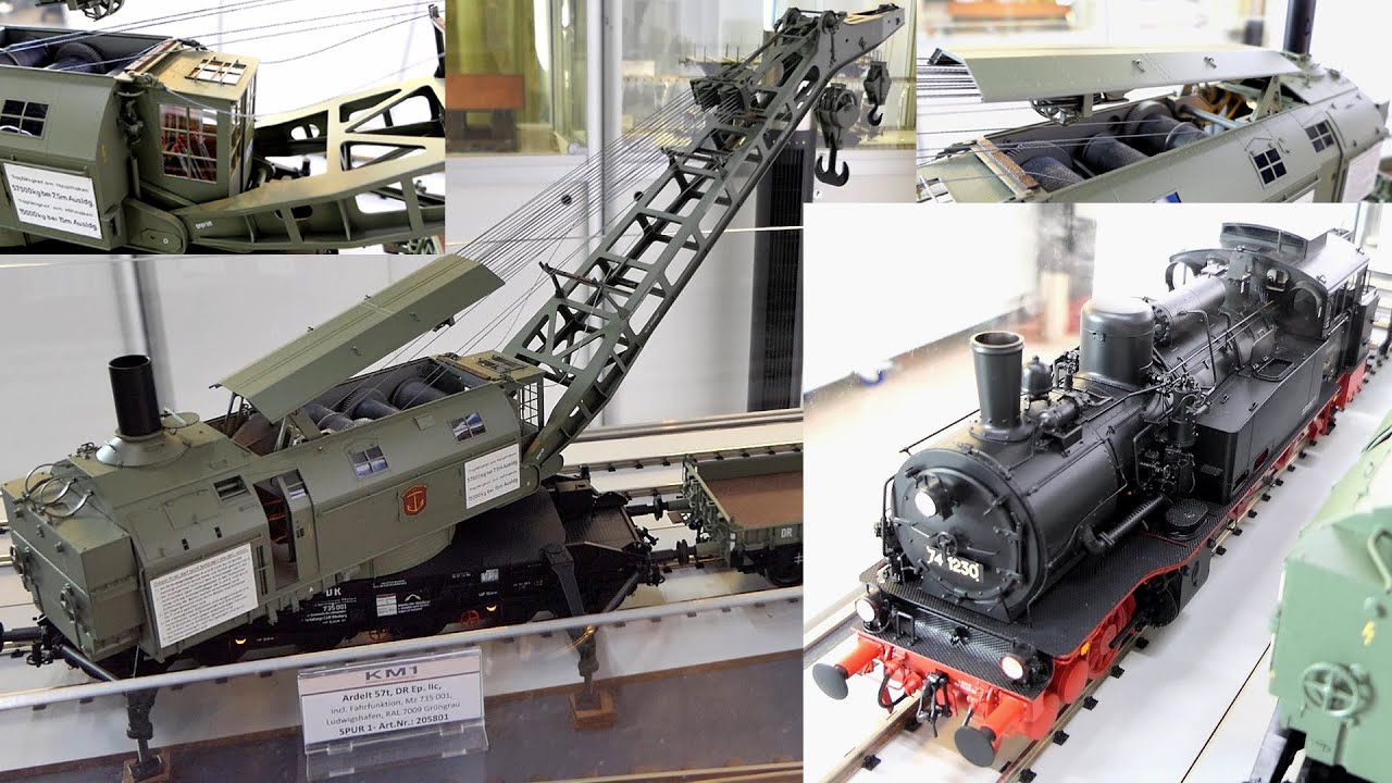1:32 Dampfkran Ardelt 57 t und Baureihe 74 von KM1 Modellbau auf Int. Spur-1-Treffen Speyer 2023