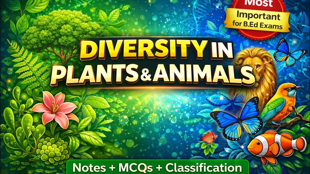 Diversity in Plants and Animals | Biological Sciences for B.Ed 2026 | Classification + MCQs