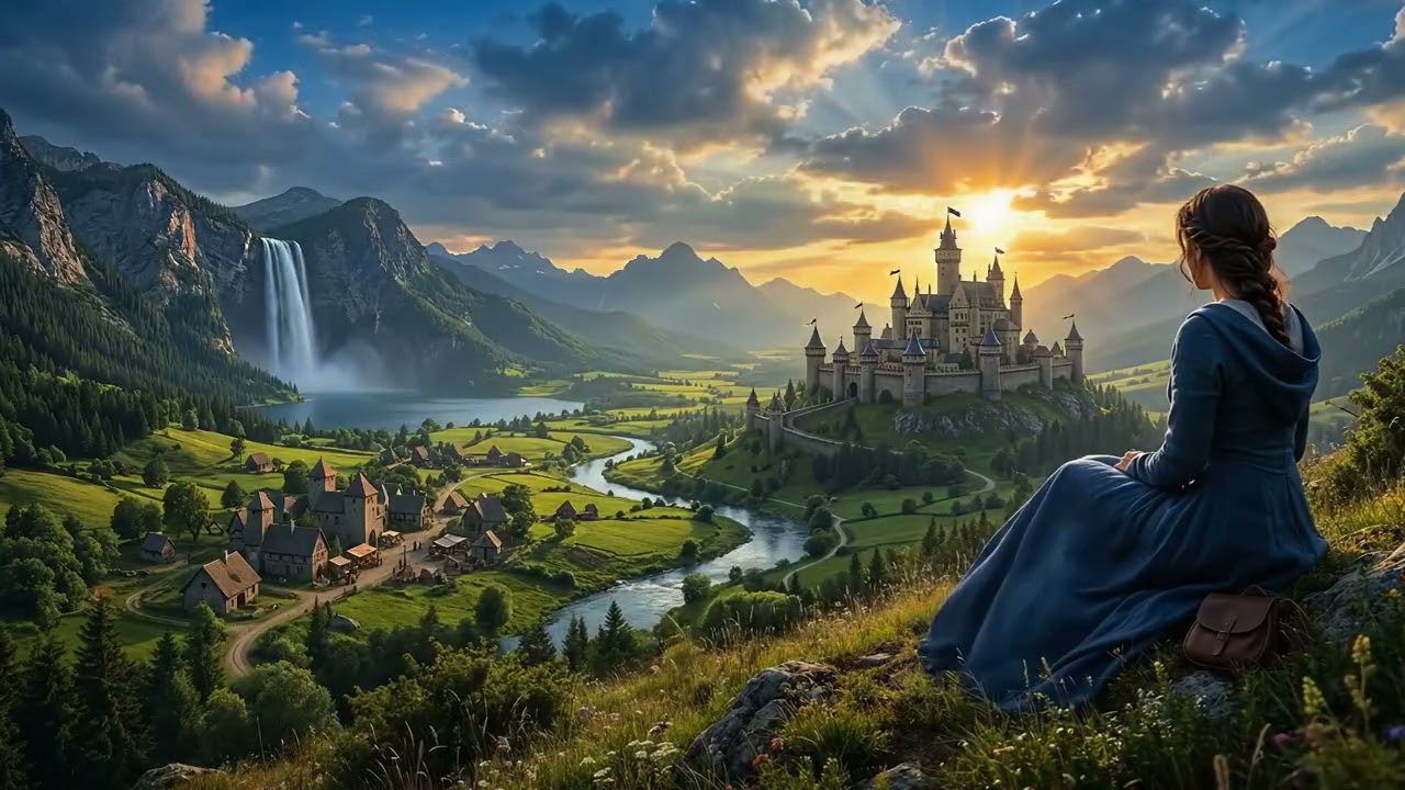 Peaceful Medieval View – A Girl Enjoying the Quiet Landscape  Relaxing Music for Focus & Sleep