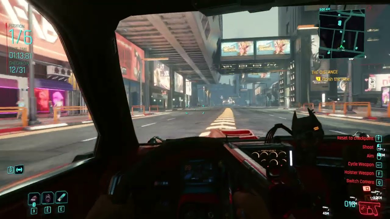 Cyberpunk 2077 City Center race in Galena Rattler
