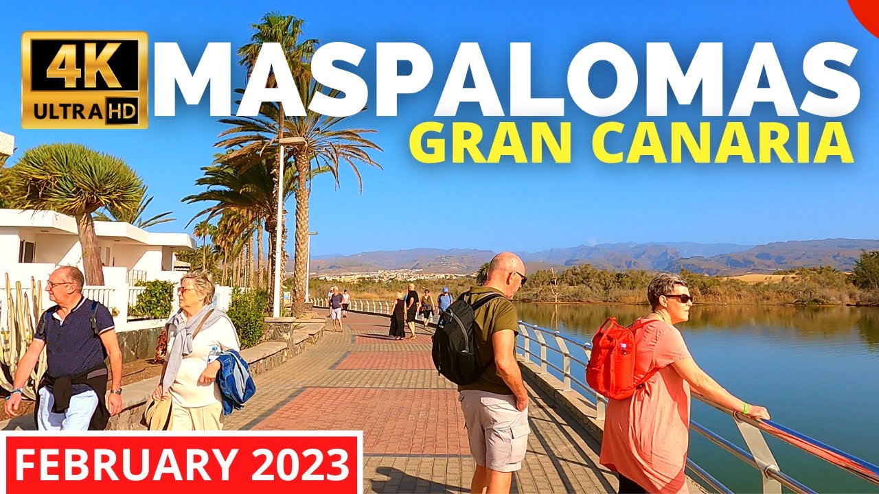 MASPALOMAS Gran Canaria February 2023 🔴 RIU Palace Oasis to La Charca de Maspalomas