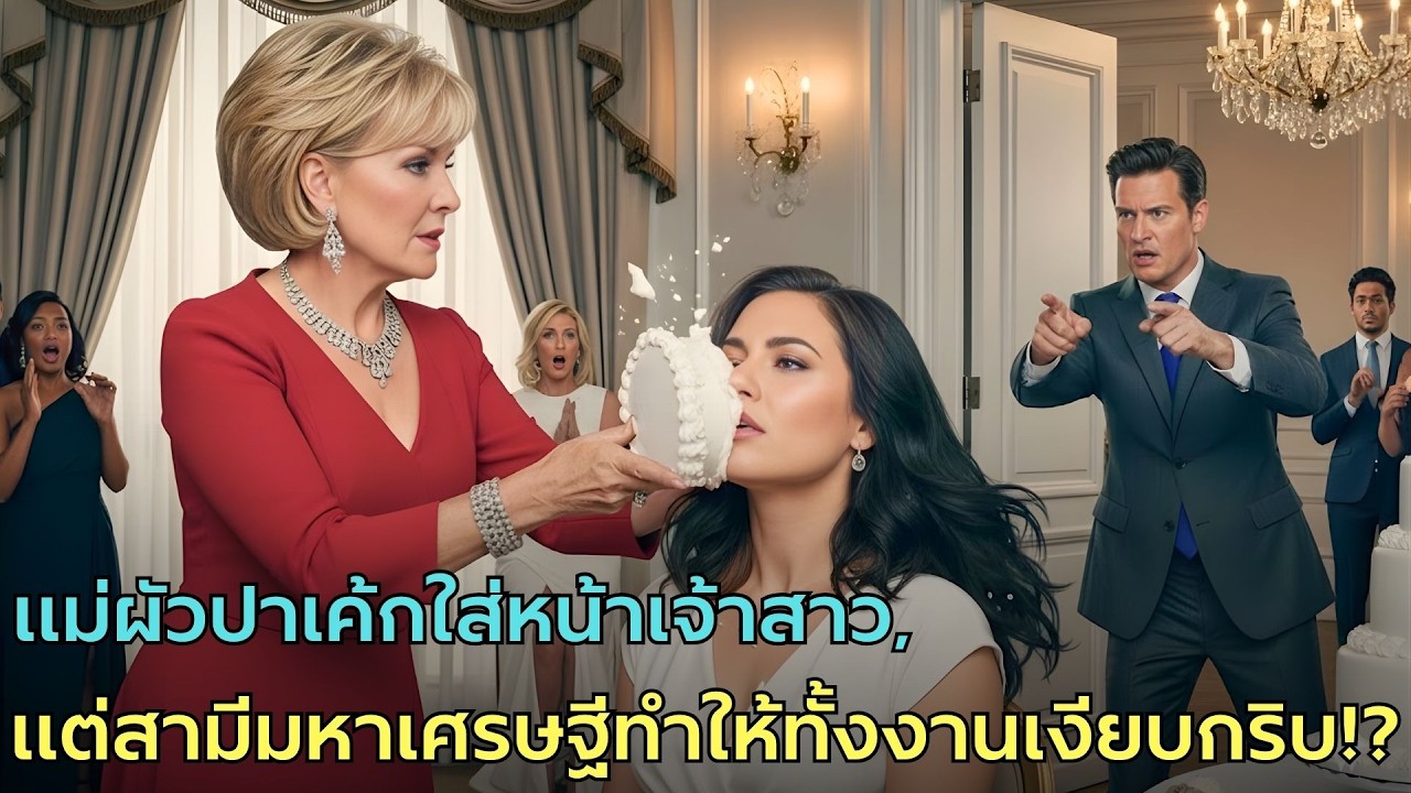 แม่สามีปาเค้กใส่หน้าลูกสะใภ้กลางงานเลี้ยง — ปฏิกิริยาของสามีมหาเศรษฐีทำทั้งห้องเงียบงัน!