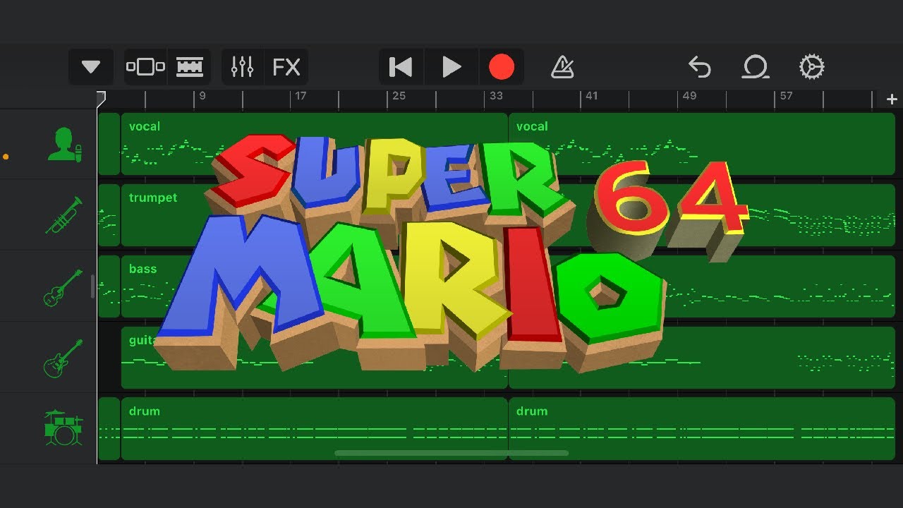 【Garage Band】スーパーマリオ 64 の「ボム兵の戦場」のBGMを作ってみた。 Super Mario 64 Bob-omb Battlefield