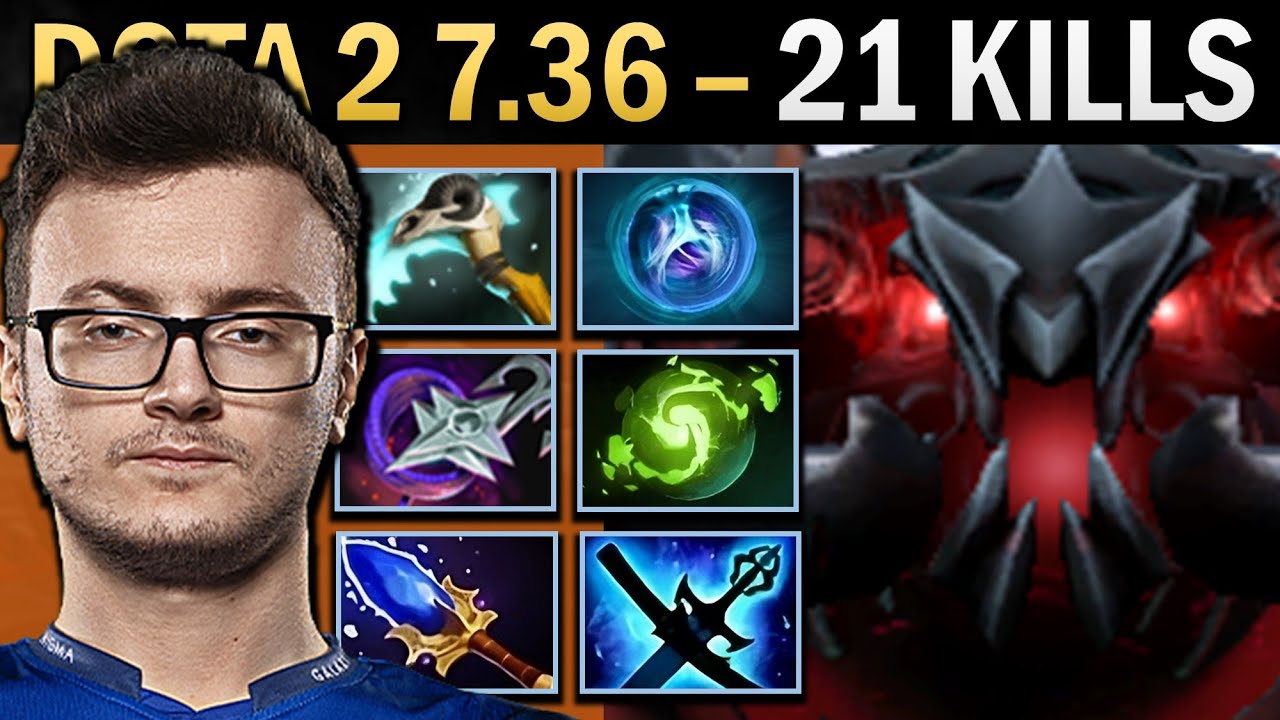 Shadow Fiend Gameplay Miracle with 21 Kills and Refresher - Dota 2 7.36