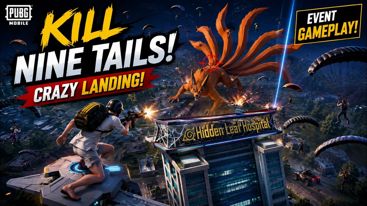 KILL NINE TAILS! 🔥 Crazy Landing & Epic Fight | PUBG Mobile Naruto Event