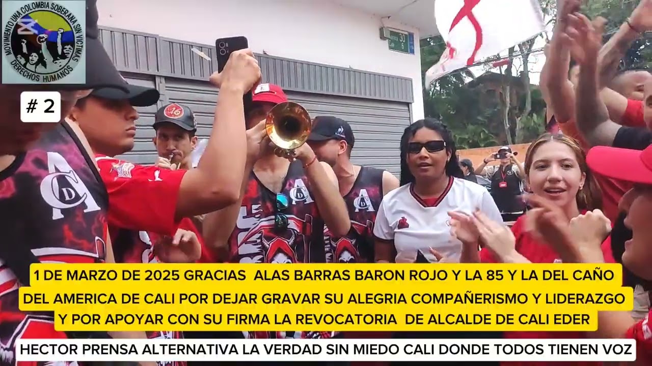 Gracias a las tres barras de América de Cali por compartir su alegría y liderazgo y compañerismo