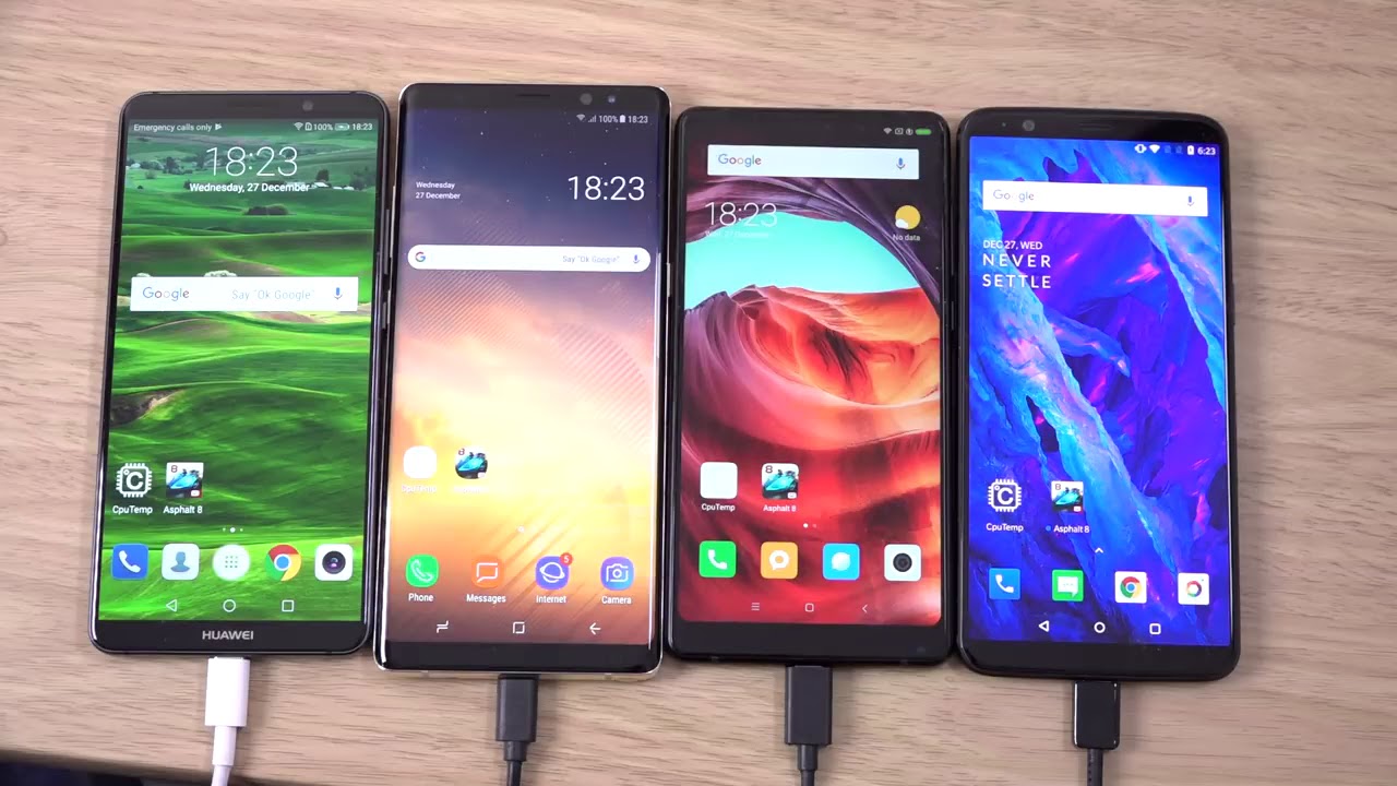 Huawei Mate 10 Pro vs OnePlus 5T vs Note 8 vs Xiaomi Mi Mix 2 - Battery Drain Test!