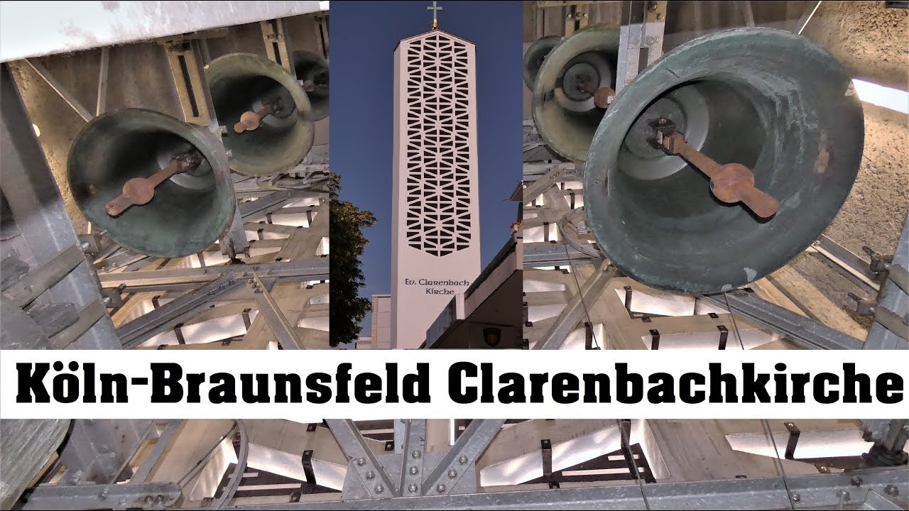 KÖLN-Braunsfeld (D), Clarenbachkirche, Vollgeläut (Turmaufnahme)