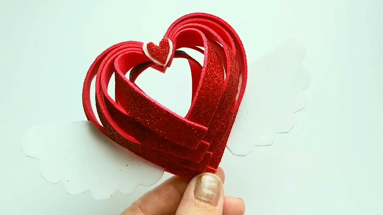 ❤💝 сердце ❤ heart from foamiran. серце із фоамірану. Поделки из фоамирана на день Валентина
