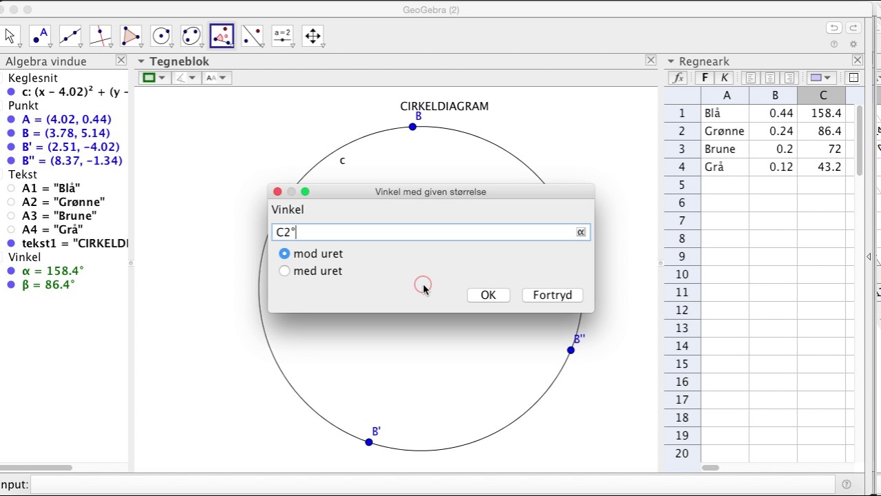 #7 Cirkeldiagram i geogebra