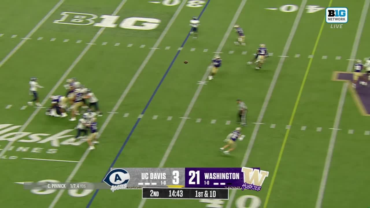 Tacario Davis INCREDIBLE INTERCEPTION vs. UC Davis | Washington Football