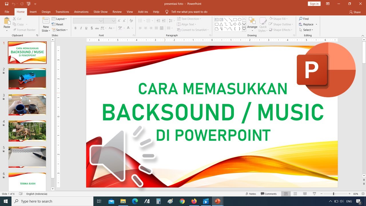 Cara Memasukan Backsound Musik ke PowerPoint || Belajar Powerpoint