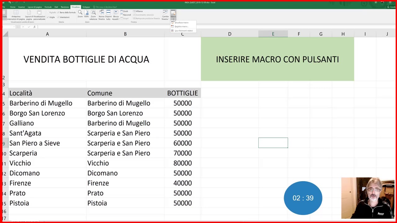 EXCEL AVANZATO: MACRO CON PULSANTE