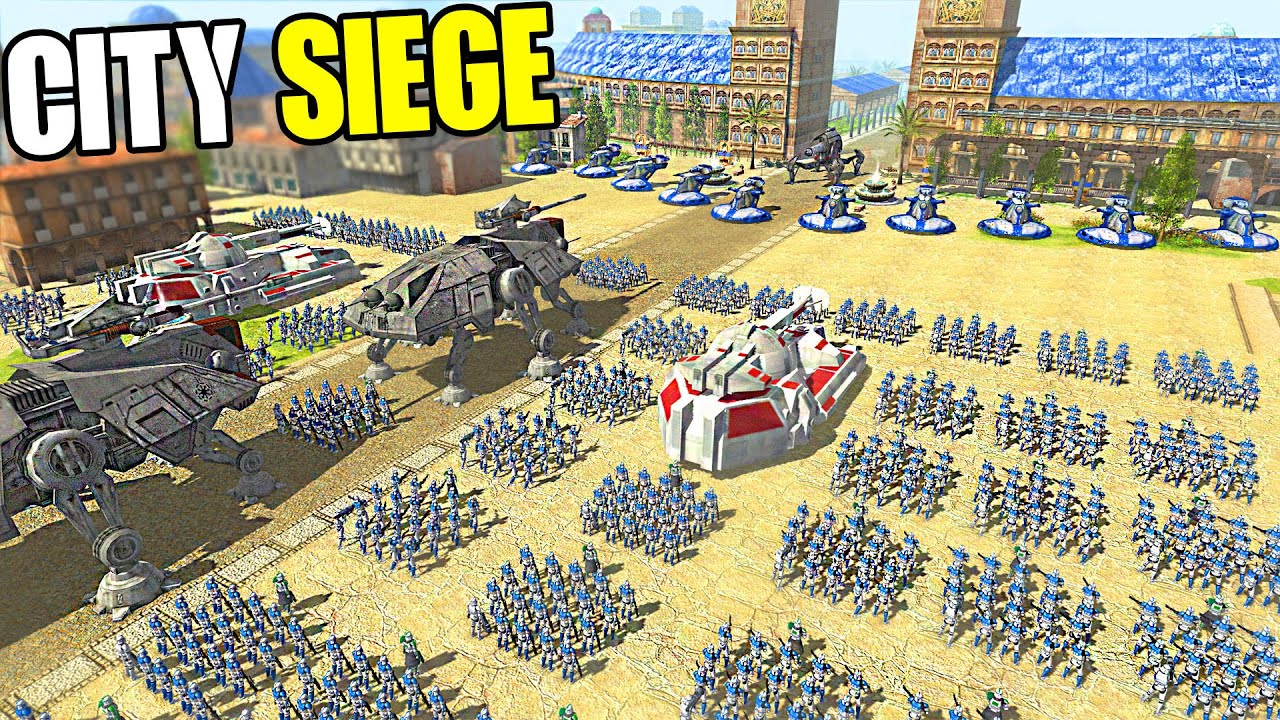 Full-Scale Clone Trooper Army CITY SIEGE of Clone Wars Invasion! - Men of War: Star Wars Mod