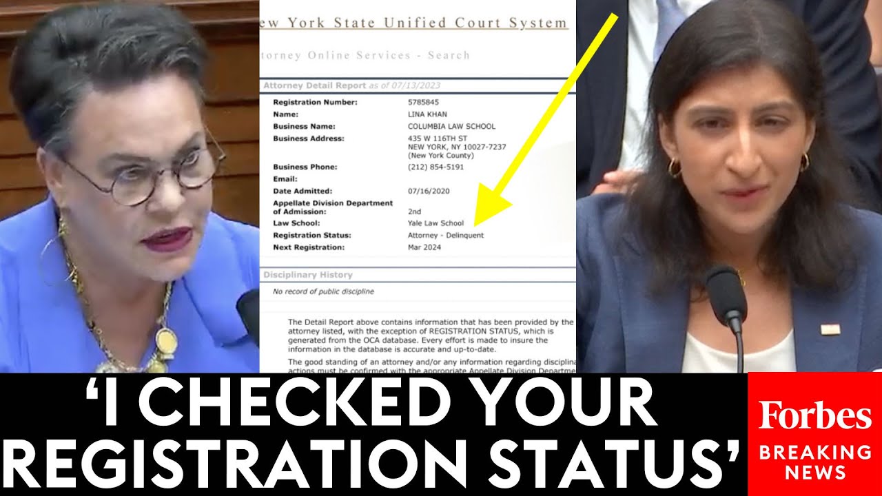 BREAKING NEWS: Harriet Hageman Accuses Lina Khan Of Having Delinquent Law License, Brings Document