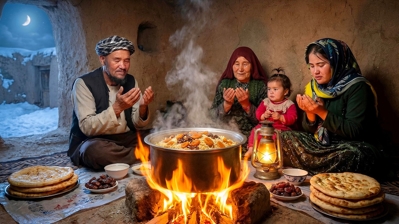 Traditional Afghan Rice for Ramadan Iftar 🌙 | Real Village Cooking Over Fire 🇦🇫