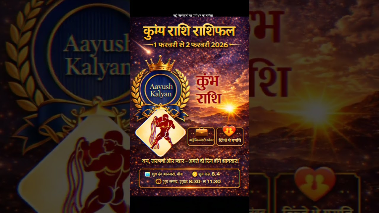 कुंभ राशि राशिफल | 1 February से 2 February 2026 के लिएPerfect Title + Description + Hashtags + Tags